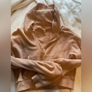 Skims Cropped Waffle Hoodie